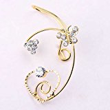 #6: ノンホールピアス ノンホールイヤリング イヤーフック イヤーラップ　ピアス穴不要 アクセサリー イヤリング〔EW-00-00190xx〕 ハートバタフライイヤーフック 1個 片耳