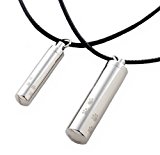 #10: Strength ステンレス メモリアル ペンダント レザー チョーカー ステンレス ネックレスチェーン　ジュエリーポーチ セット  (A059) 犬 猫 足 型 サージカルステンレス 316L ネックレス ( 足跡 S サイズ )