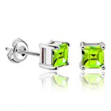 #7: JewelryPalace 天然石 8月 誕生石 ペリドット ピアス スタット スターリング シルバー925 イヤリング