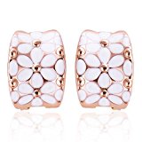 #7: (イウハ) IUHA お花ピアス スワロフスキー社製クリスタル (ホワイトフラワー)