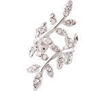 #8: ～Connect to The World～♥クリスタルリーフ ピアス♥ キラキライヤリング キラキラフラワー　花柄　ラインストーン　小物 アパレル レディース ファッション アクセサリー イヤーカフ 30120 シルバー