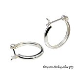 #6: 【BLUE GEMS】 14/2.0/1.2mm ペア シルバー ピアス フープ シンプル ;AMTHJPW-079
