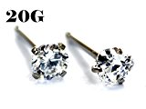 #6: ハート＆ラウンド　立て爪　ジュエル ノーズスタッド【20G】 3mmCZ　鼻ピアス(ハナピアス)ノストリル/ヘリックス (ボディピアス/ボディーピアス) (ハート型)