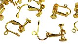 #9: 【HARU雑貨】イヤリングパーツ 20個(10ペア)セット 金/ネジバネ式 平皿/ハンドメイド 金具 (ゴールド)