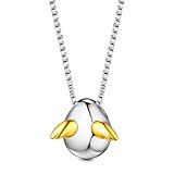 #6: Sweetiee シルバー925 天使の卵 18ｋゴールドメッキ ウィング ペンダント ネックレス 純銀 ジュエリー ビジュー レディース アクセサリー 15.7
