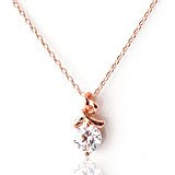 #4: 【SWAROVSKI GEMS]#28322　イニシャルネックレス《ピンクトゴールド》　スワロフスキージェム　ペンダント (R)