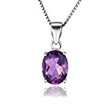 #7: JewelryPalace 誕生石 2月 天然石 アメジスト ネックレス ペンダント スターリング シルバー 925 チェーン 45cm