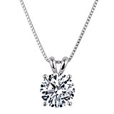#10: [ジュエリーキャッスル] 一粒 ネックレス 豪華 2カラット CZダイヤモンド ( キュービックジルコニア ) シルバー925 プラチナ仕上げ シルバー