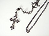 #4: ロザリオネックレス・ゴシックフレアクロス ブラック/クリスタル