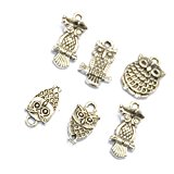 #2: 【ノーブランド品】クラフト用　合金製　ペンダント　チャーム　フクロウ型　20個