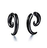 #10: TICENTRAL メンズ レディース ピアス イヤリング ホーン クロー 角 樹脂 レジン アクセサリー オシャレ 2個セット ジュエリー ブラック 黒