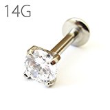 #2: JEWELS （ジュエルズ） 立爪ラブレット 14G ファセット 4mm タンザナイト 内径6mm ボディピアス 軟骨ピアス