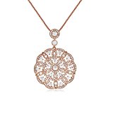 #10: (レッドバリーズ) Redbarrys 丸形 サークル CZ フラワー デザイン ネックレス ロング ペンダント ピンクゴールド