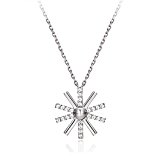 #5: [アイドルコ] IDOLCO シルバーアクセサリー 太陽 ネックレス レディース 韓国ドラマ『太陽の末裔』セイムスタイル 人気 ペンダント ジュエリー (ホワイトゴールドメッキ シルバー)