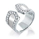 #1: [ブリング・ジュエリー] Bling Jewelry CZシルバーマットオープンリングバックル道 [インポート]