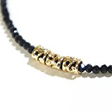 #9: OVER RAG【芸能人多数愛用モデル アラベスクリングがさりげない大人アクセサリー】ネックレス メンズ レディース カットオニキス ブラックスピネル風 アラベスク　ネックレス  (ゴールド)