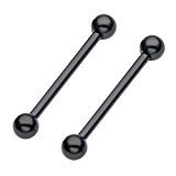 #1: Jovivi Mak　ボディピアス　ステンレス ショート ストレート バーベル　アレルギーフリー　耳/軟骨/鼻/唇/舌/乳 多機能　ピアス　16G(1.2mm_長さ14mm_ボール3mm)×2個 ギフトバッグを提供 (ブラック)
