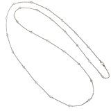 #9: [ヴァンテーヌ] VINGTAINE エレガント ストーン チェーン ロング ネックレス キュービックジルコニア CZ ステーションネックレス C93-8-S シルバー