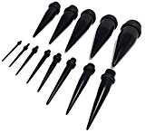 #8: five ships 拡張器 アクリル ボディピアス エキスパンダー ボディーピアス 低刺激 ブラック［A3BK］ (#11【5/8】16mm)