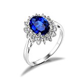 #10: JewelryPalace 2.7ct Kate Middleton（ケイトミドルトン）Diana（ダイアナ) プリンセス デザイン 人工 結婚 プロポーズ 婚約 ブルー サファイア 指輪 レディース スターリングシルバー 925 リング