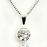 #9: 【正規品“Royal Crown”】 ロイヤルクラウン ラウンドカット/プリンセスカット サージカルステンレス チェーン ペンダント SS316L キュービックジルコニア ダイヤモンドCZ ネックレス （ラウンド）
