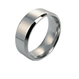 #4: 【ノーブランド 品】7.8mm 男性 女性 ステンレス鋼 リング カップル 結婚式 指輪 ファッション サイズ11 シルバー