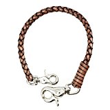 #8: ジナブリング (JINA BRING) ウォレットチェーン USAから直輸入 財布のカスタムに 牛革編み込み ブラウン ショートタイプ