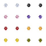 #6: MOWOM カラー 3mm 16 個 ステンレス スタッド イヤリング ピアス ボディピアス ロイヤル 王様 キング クラウン 王冠 セット ( 8 ペア )