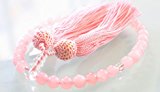 #8: 【製造元直販】天然素材の美しさ≪天然ローズクォーツ 念珠 8mm≫ パワーストーン 数珠 冠婚葬祭 お彼岸 お守り