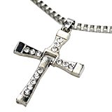 #5: クロスペンダント シルバー色 CZダイヤモンド ネックレス 十字架 ストーン メンズ レディース スピード アクセサリーファッション ワイスピ ワイルド ドミニク