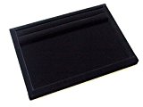 #5: 《265*190*20ｍｍ》リング溝付き・スエード調ジュエリートレー（黒）［ジュエリートレイ・アクセサリートレイ・接客］