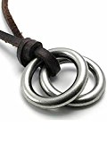 #5: AQshop (エーキューショップ) メンズ リング ネックレス ナチュラル レザー 革紐 チェーン メンズ プレゼント ギフト 贈り物 (ブラック)