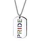 #3: ノーブランド品 LGBT　レズビアン　ゲイ　プライド　PRIDEレター　レインボー　フラッグ　ペンダント　ネックレス　ドッグタグ　宝石