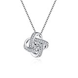 #9: Heychic ”永遠の愛”　四つ葉のクローバー型　９２５純銀製　レデイースペンダント　オフィイスレデイースネクレス　アクセサリー　ダイヤモンド嵌め　バレンタインデーギフト　お誕生日プレゼント　バースデーギフト