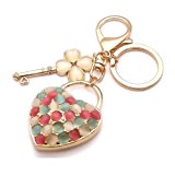 #10: ハッピーボム Happy Bomb バッグチャーム ジェリーハート ピンク キーリング付 ラインストーンが綺麗 チャーム アクセサリー