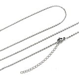 #9: ステンレス 35cm/40cm/45cm/50cm ＋5cmアジャスター付 幅1.5mm カットあずきネックレスチェーン (45cm＋5cm)