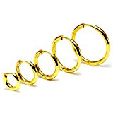 #1: ゴールド フープ リング ピアス 18G サージカルステンレス316L 片耳 ユニセックス 1個 (16ｍｍ)