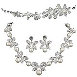 #6: （レイスタン） Raystan ウェディング アクセサリー 3点セット フラワー (ピアスセット)