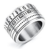 #6: Rockyu ジュエリー ブランド 人気 リング メンズ レディース シルバー スポーティー ファッション チタン 指輪 21号