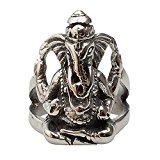 #1: ORAガネーシャ指輪 メンズ ステンレス象神仙チタン リングブランド人気可愛 シルバー(15号，16号，18号,20号，23号,） (15)