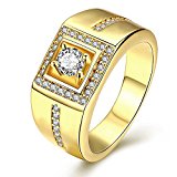 #6: ZAKAKA 指輪 メンズ リング ファッション アクセサリー [ギフトボックスを提供] 16号 18号 21号を提供 (ゴールド, 21)