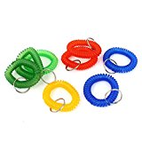 #8: 多色　伸ばすことのできる　コイル　設計　デザイン　手首　バンド　キーリング　キーチェーン　8個入り