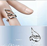 #10: かわいい デザイン 天使 の 翼 モチーフ ファッション リング 指輪 レディース メンズ サイズ 調節 可能 プレゼント にも 羽 ツバサ