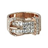 #7: 【SWAROVSKI 】 クリスタライズ スワロフスキー ベルト リング ピンクゴールドカラー カジュアル ゴージャス 指輪