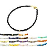 #5: メンズ レディース ブレスレット 【17cm男性Mサイズ】ユニセックス マイクロパワーストーンデザイン ブレスレット  パワーストーン 天然石 ターコイズ ラピスラズリブラックスピネル 細い マイクロブレスレット ビーズ ブレスレット (ラピスラズリ)