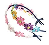 #4: (ジョーダイ) Joudai キッズ用 かわいい フラワー カチューシャ 色違い 2本組 子供用 ヘアアクセサリー ヘアバンド SA-261