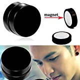#6: 【 子供でも安心 】 磁力で耳に取付け マグネティックピアス 8mm 片耳用 穴開け不要 ノンホールピアス 【 穴を開けないピアス 】 フェイクピアス 耳 ヘリックス コンク マグネット式 フェイク ファッション お洒落 (ブラック) SY-MAGUPIAS