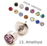 #6: 13.アメジスト 1個売り ファーストピアス 20ゲージ アレルギーフリー サージカルステンレス 20G 金属アレルギーになりにくい ピアス