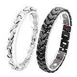 #9: Jovivi Mak　ジュエリー　ファッション　アクセサリー　ステンレス製 金属アレルギーフリー　磁石　カップル　ペア ブレスレット バングル　彼女/彼氏 （メンズ＆レディース　2点セット）アクセサリーケース　ギフトバッグを提供 (スタイル1)