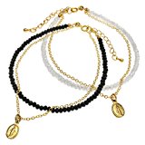 #10: アンクレット メンズ レディース マリア メダイ チェーン ホワイト so0519 足周り約20～26cm前後 【カラー：ホワイト】